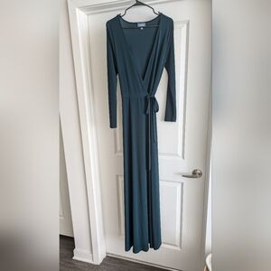 ModCloth Size Medium Floor Length Wrap Emerald Dress